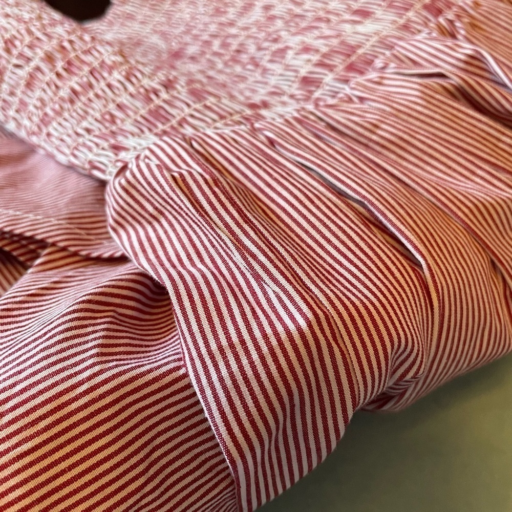Aqua red and white pinstripe top - Picture 5 of 5